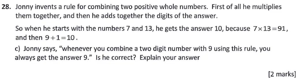 Question 28(c) - Latymer Upper School - 11 Plus Maths Sample Paper 1 - 2025