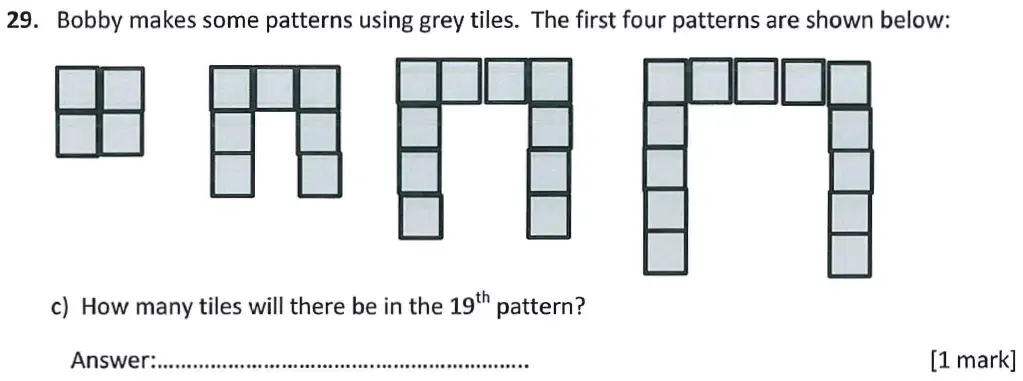 Question 29(c) - Latymer Upper School - 11 Plus Exam Maths Sample Paper 1 - 2025