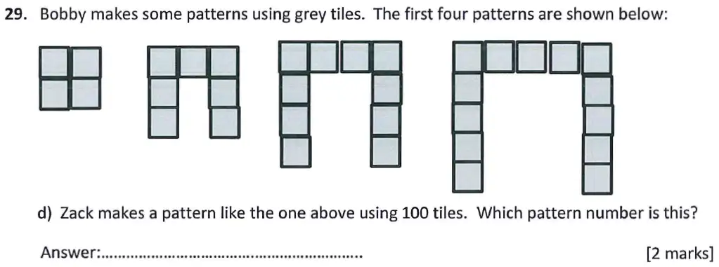 Question 29(d) - Latymer Upper School - 11 Plus Exam Maths Sample Paper 1 - 2025