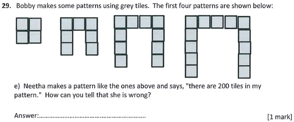 Question 29(e) - Latymer Upper School - 11 Plus Exam Maths Sample Paper 1 - 2025