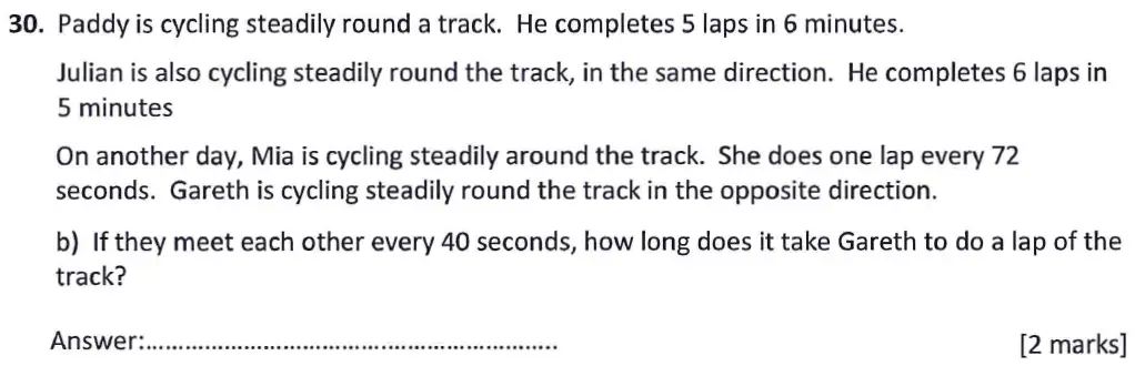 Question 30(b) - Latymer Upper School 11 Maths Sample Paper 1 2024