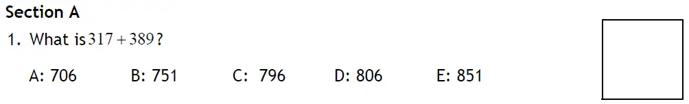 Question 1 - Latymer Upper School 11 Maths Sample Paper 2 2024