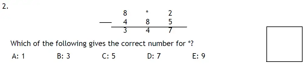 Question 2 - Latymer Upper School 11 Maths Sample Paper 2 2024