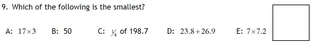 Question 9 - Latymer Upper School 11 Maths Sample Paper 2 2024