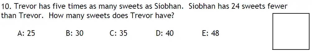 Question 10 - Latymer Upper School 11 Maths Sample Paper 2 2024