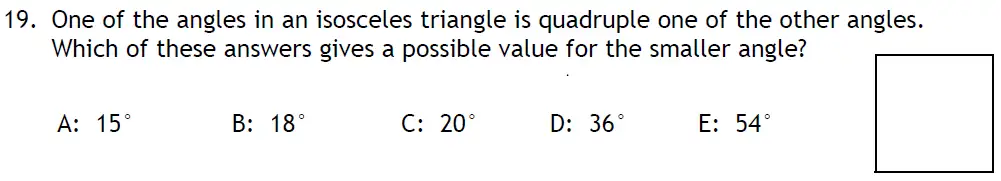 Question 19 - Latymer Upper School - 11 Plus Exam Maths Sample Paper 2 - 2025