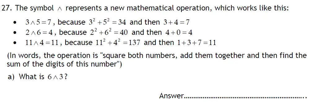 Question 27a - Latymer Upper School - 11 Plus Exam Maths Sample Paper 2 - 2025