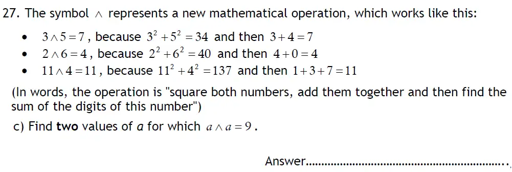 Question 27c - Latymer Upper School - 11 Plus Exam Maths Sample Paper 2 - 2025