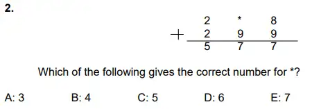 Question 2 - Latymer Upper School 11 Plus Maths Sample Paper – 2022
