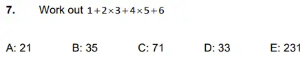 Question 7 - Latymer Upper School 11 Plus Maths Sample Paper – 2022