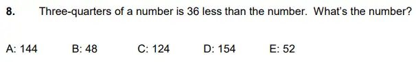 Question 8 - Latymer Upper School 11 Plus Maths Sample Paper – 2022