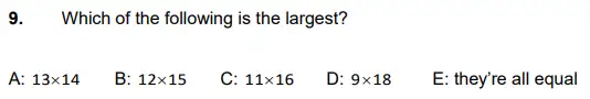 Question 9 - Latymer Upper School 11 Plus Maths Sample Paper – 2022