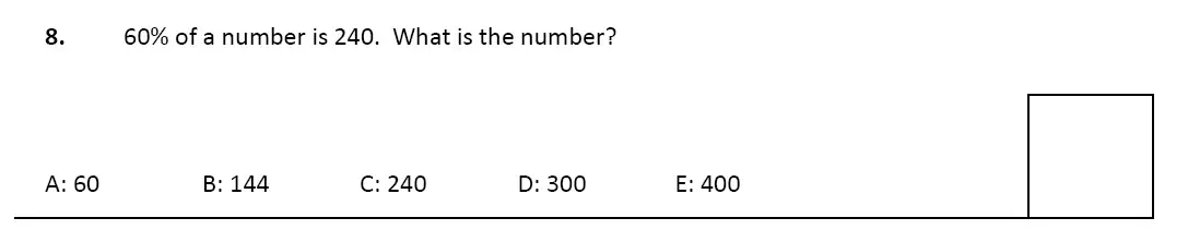 Question 8 - Latymer Upper School 11 Plus Maths Sample Paper 1 – 2023