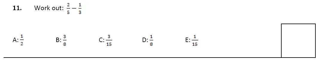 Question 11 - Latymer Upper School 11 Plus Maths Sample Paper 1 – 2023