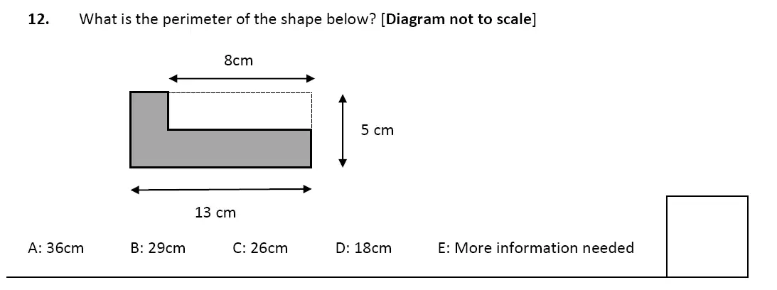 Question 12 - Latymer Upper School 11 Plus Maths Sample Paper 1 – 2023