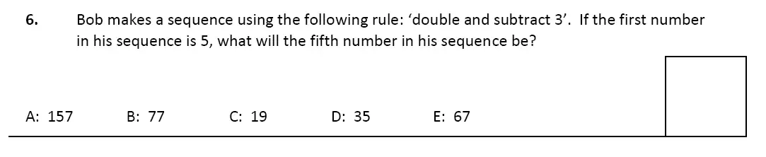 Question 6 - Latymer Upper School - 11 Plus Maths Sample Paper 2 – 2023