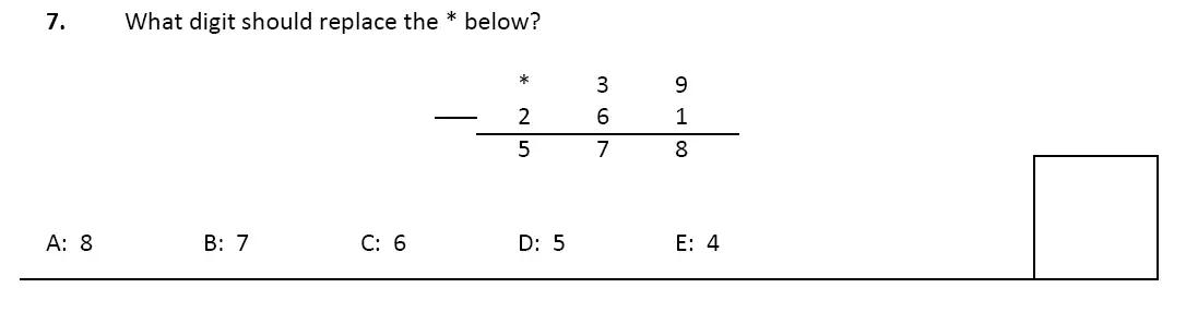 Question 7 - Latymer Upper School - 11 Plus Maths Sample Paper 2 – 2023