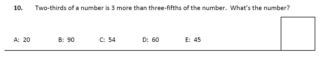 Question 10 - Latymer Upper School - 11 Plus Maths Sample Paper 2 – 2023