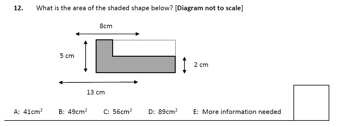 Question 12 - Latymer Upper School - 11 Plus Maths Sample Paper 2 – 2023
