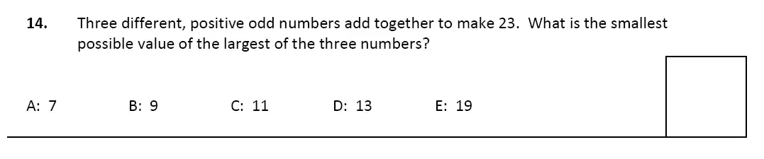 Question 14 - Latymer Upper School - 11 Plus Maths Sample Paper 2 – 2023