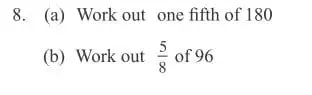 Question 8(a,b) - The North London Independent Girls' Schools' Consortium Group 2 Maths 2014