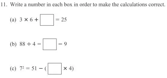 Question 11(a,b,c) - The North London Independent Girls' Schools' Consortium Group 2 Maths 2014