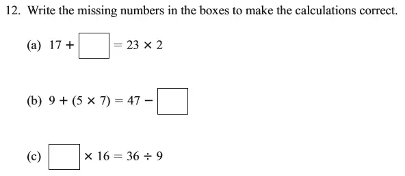 Question 12(12(a),12(b),12(c)) - The North London Independent Girls' Schools' Consortium Group 2 Maths 2015