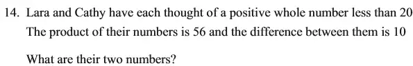 Question 14 - The North London Independent Girls' Schools' Consortium Group 2 Maths 2015