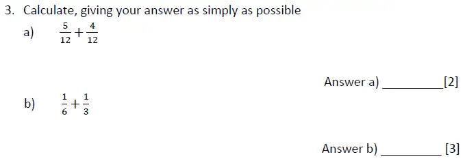 Question 3(a,b) - Magdalen College School - 11+ Maths Sample Paper