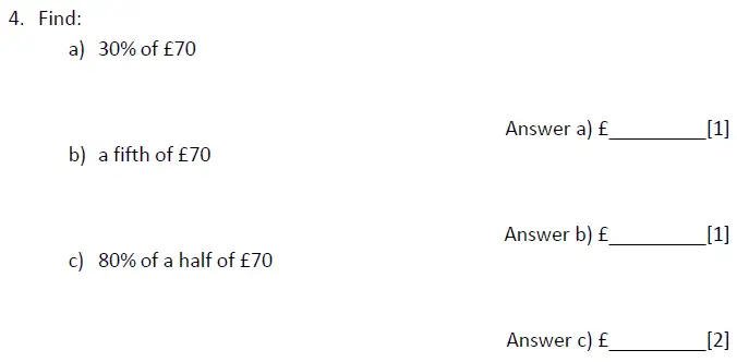 Question 4(a,b,c) - Magdalen College School - 11+ Maths Sample Paper