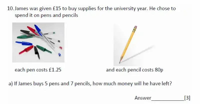 Question 10(a) - Magdalen College School – 11+ Maths Sample Paper - 2026