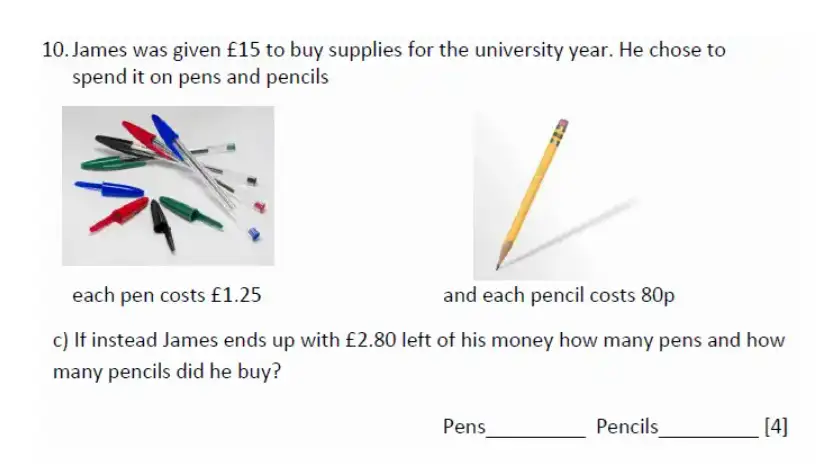 Question 10(c) - Magdalen College School – 11+ Maths Sample Paper - 2026