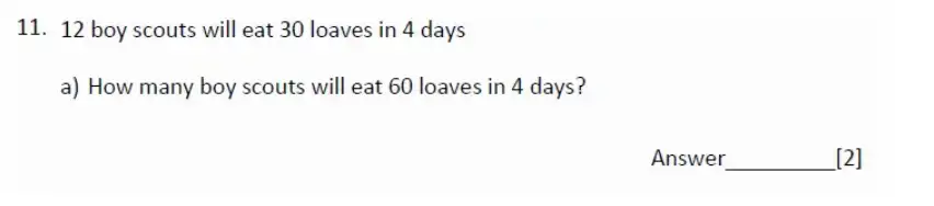 Question 11(a) - Magdalen College School – 11+ Maths Sample Paper - 2026