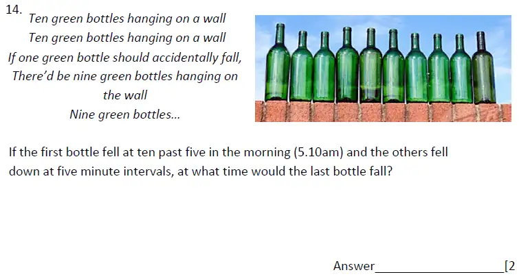Question 14 - Magdalen College School - 11+ Maths Sample Paper