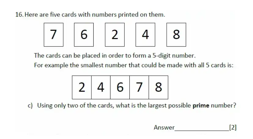 Question 16(c) - Magdalen College School – 11+ Maths Sample Paper - 2026
