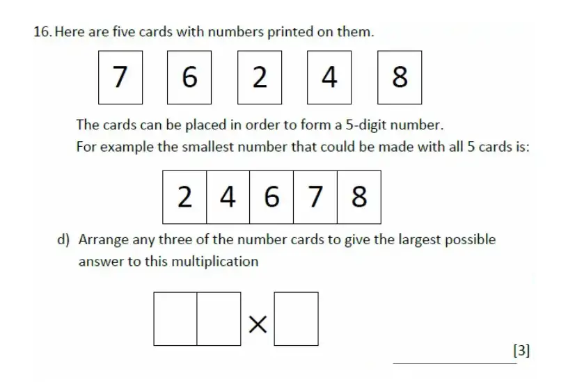 Question 16(d) - Magdalen College School – 11+ Maths Sample Paper - 2026