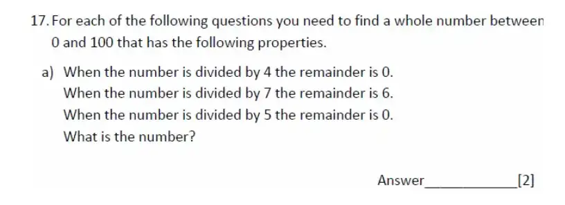 Question 17(a) - Magdalen College School – 11+ Maths Sample Paper - 2026