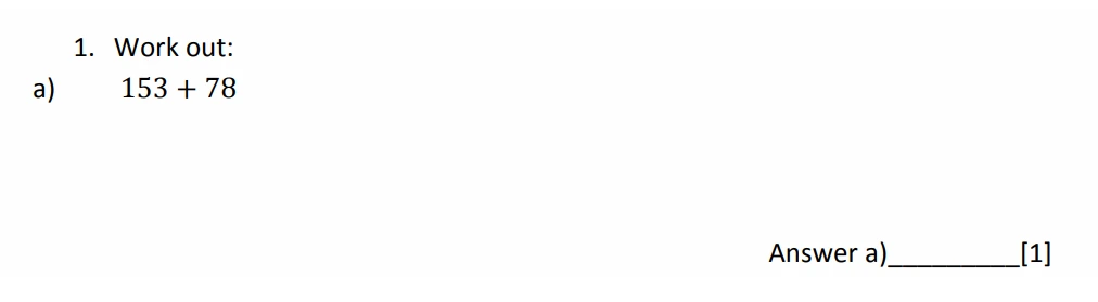 Question 1(a) - Magdalen College School – 11+ Maths Sample Paper - 2026