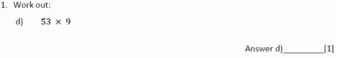 Question 1(d) - Magdalen College School – 11+ Maths Sample Paper - 2026