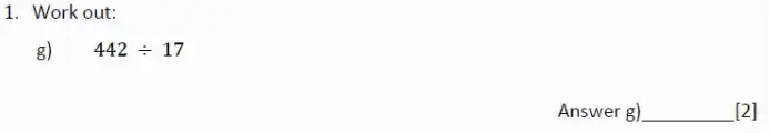 Question 1(g) - Magdalen College School – 11+ Maths Sample Paper - 2026