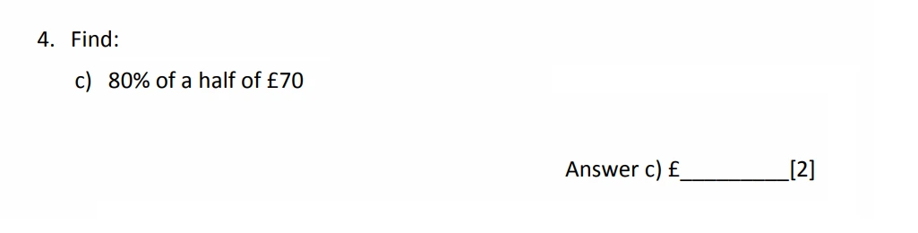 Question 4(c) - Magdalen College School – 11+ Maths Sample Paper - 2026