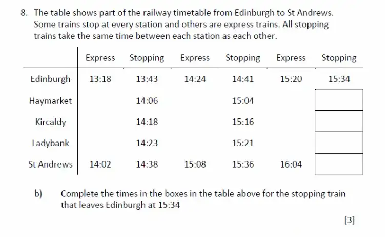 Question 8(b) - Magdalen College School – 11+ Maths Sample Paper - 2026