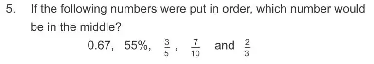 Question 5 - The Manchester Grammar School 11 Plus Papers Arithmetic A – 2017