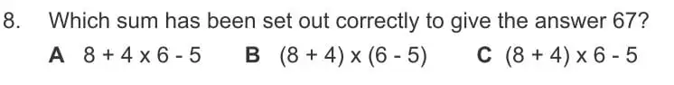 Question 8 - The Manchester Grammar School 11 Plus Papers Arithmetic A – 2017