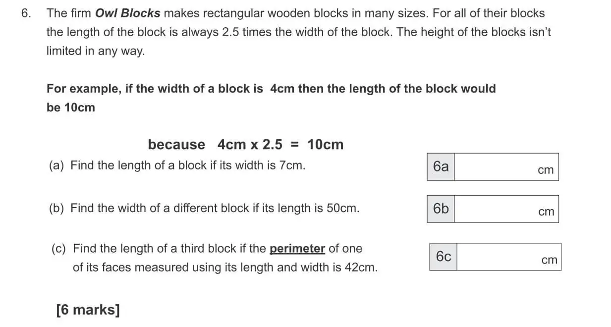 Question 6(a,b,c) - The Manchester Grammar School 11 Plus Papers Arithmetic B – 2017