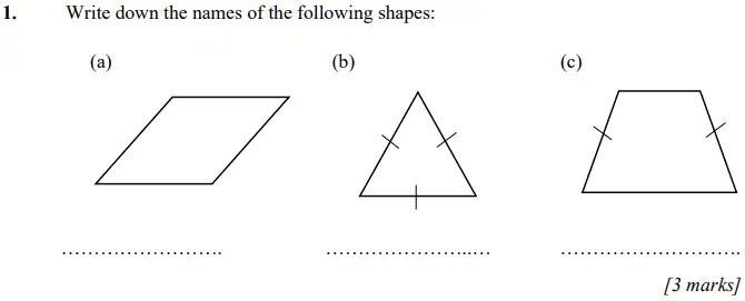 Question 1 - Merchant Taylors – Maths Specimen Paper 1 - 2024
