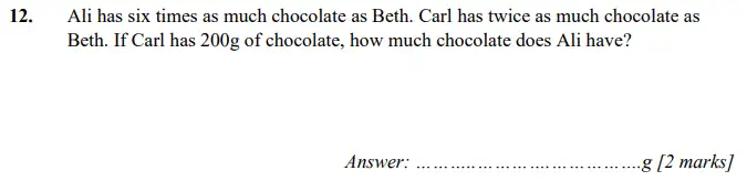 Question 12 - Merchant Taylors School - 11 Plus Maths Specimen Paper 1 - 2024