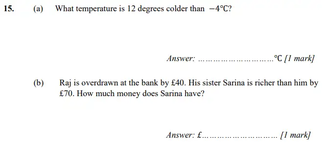 Question 15(a,b) - Merchant Taylors – Maths Specimen Paper 1 - 2024