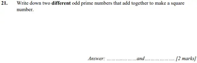 Question 21 - Merchant Taylors School - 11 Plus Maths Specimen Paper 1 - 2024