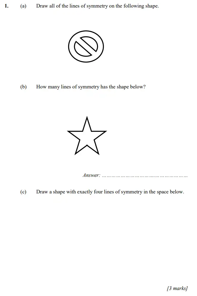 Question 1(a,b,c) - Merchant Taylors – Maths Specimen Paper 2 - 2024
